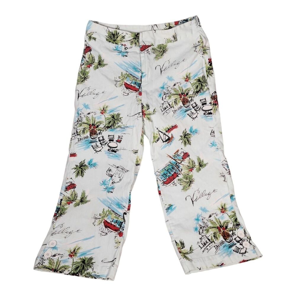 NTCO Nomadic Trader Tropical Vacation Themed Cropped Pants Womens Size 10